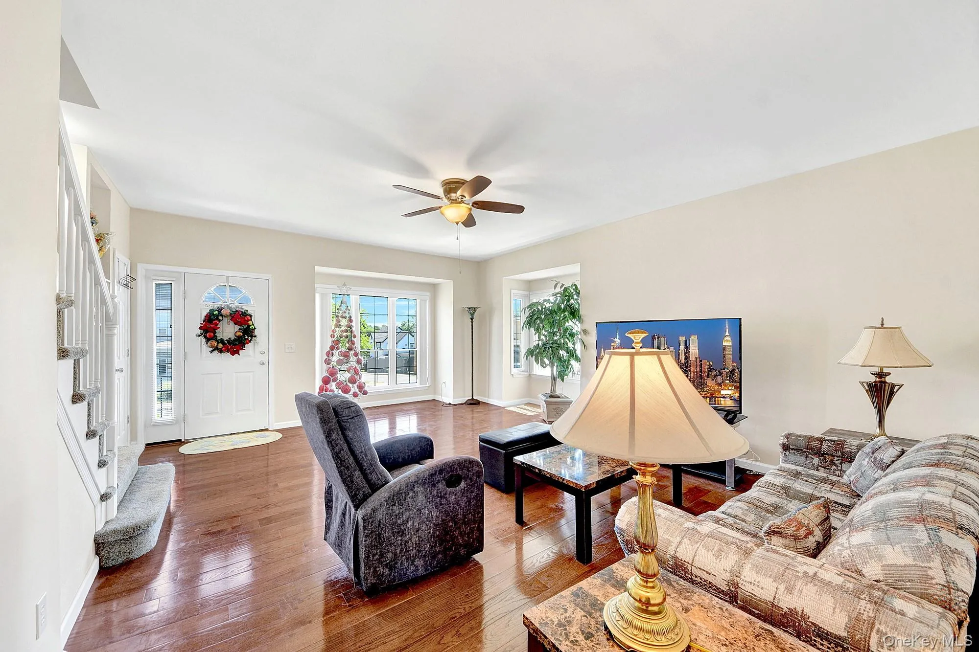 Large living room with hardwood floors Large living room with hardwood floors