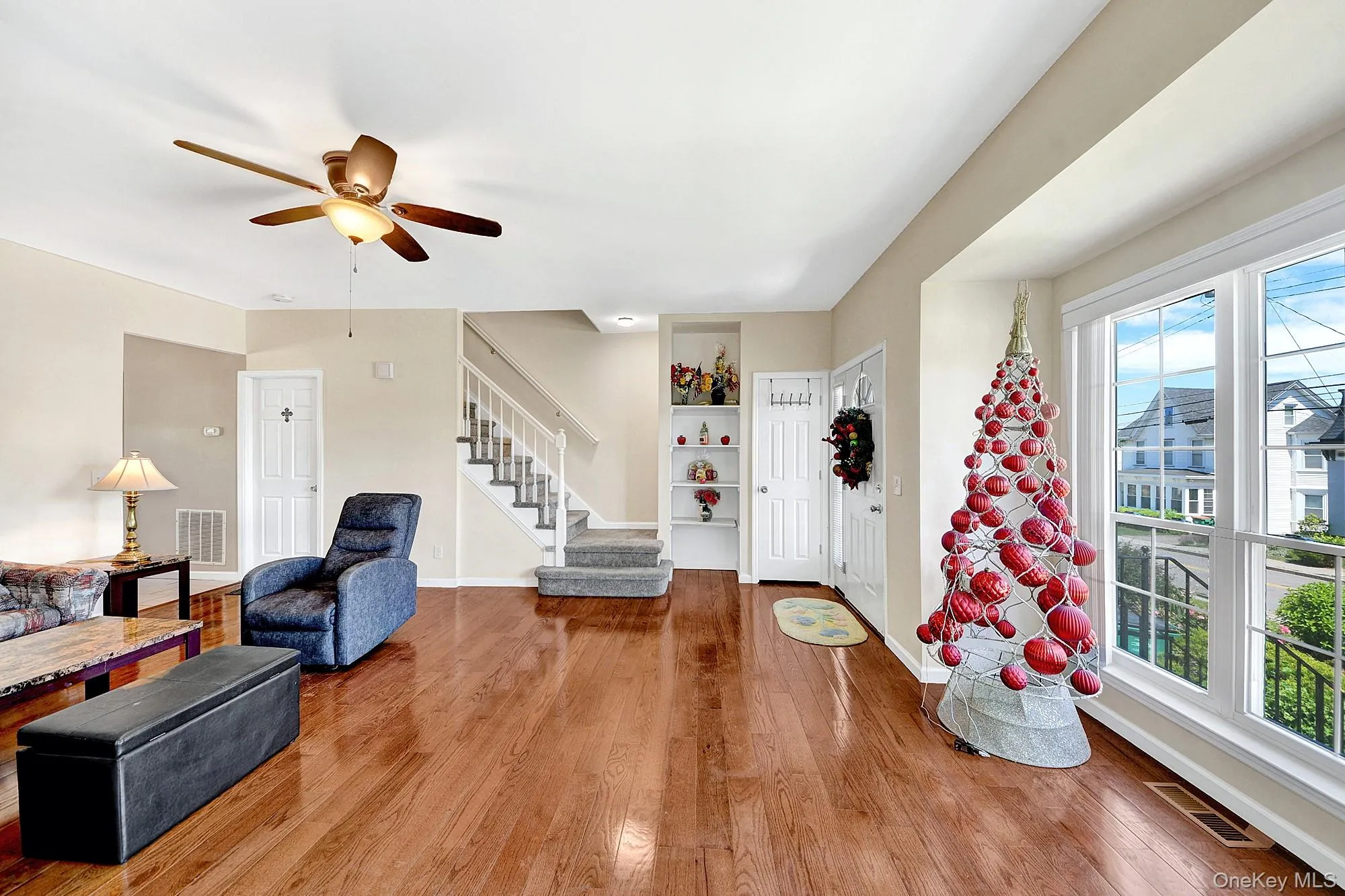 Large living room with hardwood floors Large living room with hardwood floors