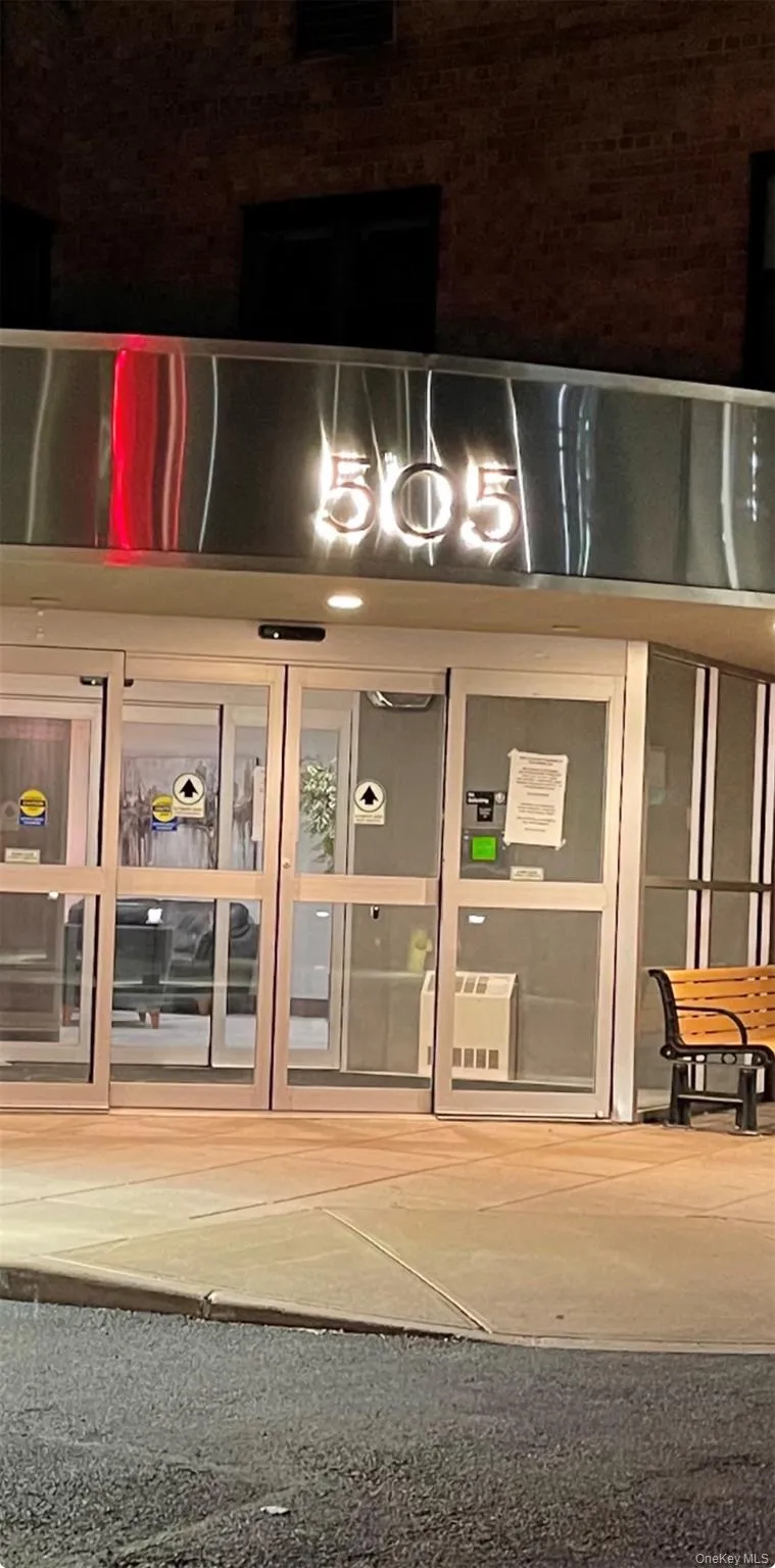 Main entrance night view Main entrance night view