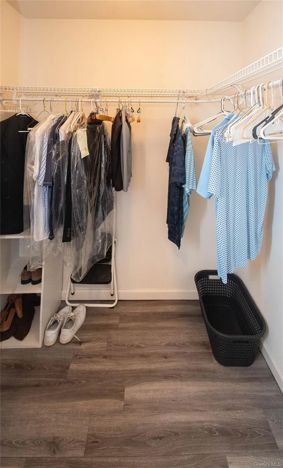 Spacious closet featuring dark wood-style floors Spacious closet featuring dark wood-style floors