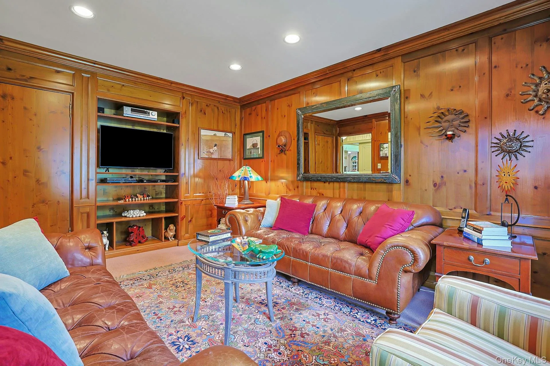 Custom built in shelving and media center Custom built in shelving and media center
