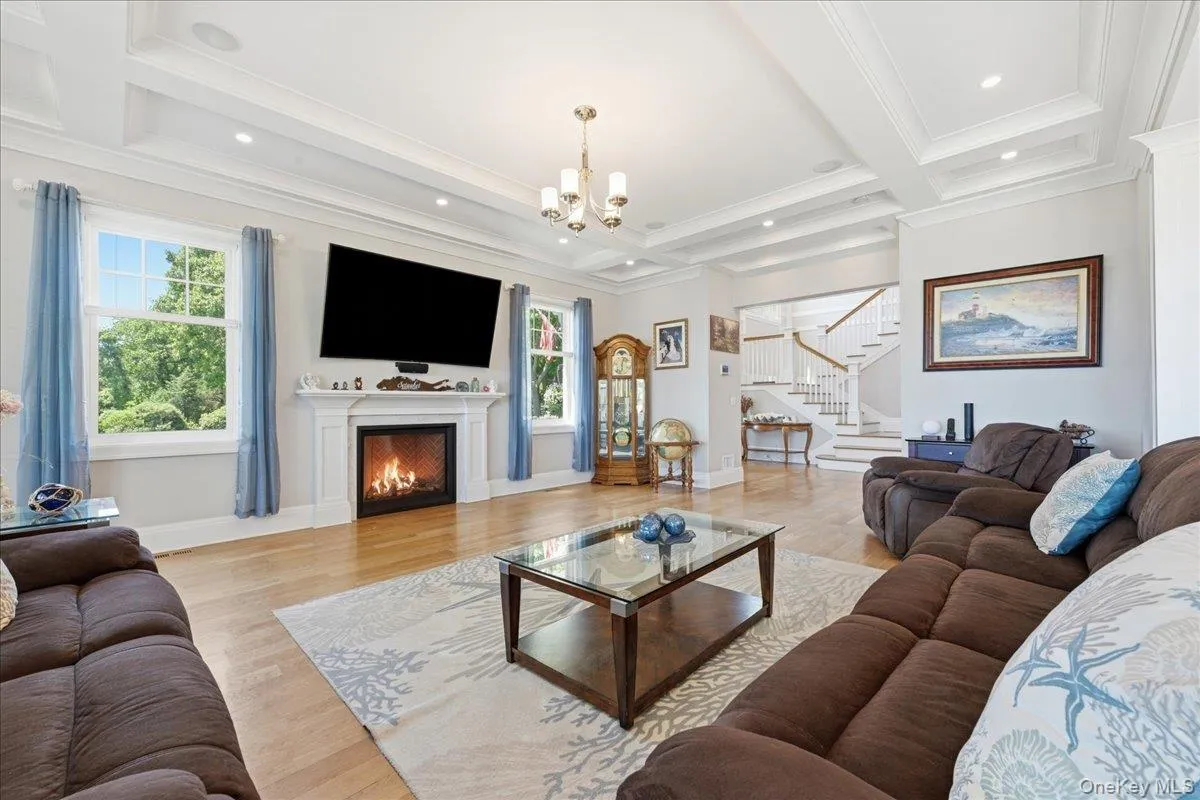 Spacious Den With Coffered Ceilings Spacious Den With Coffered Ceilings