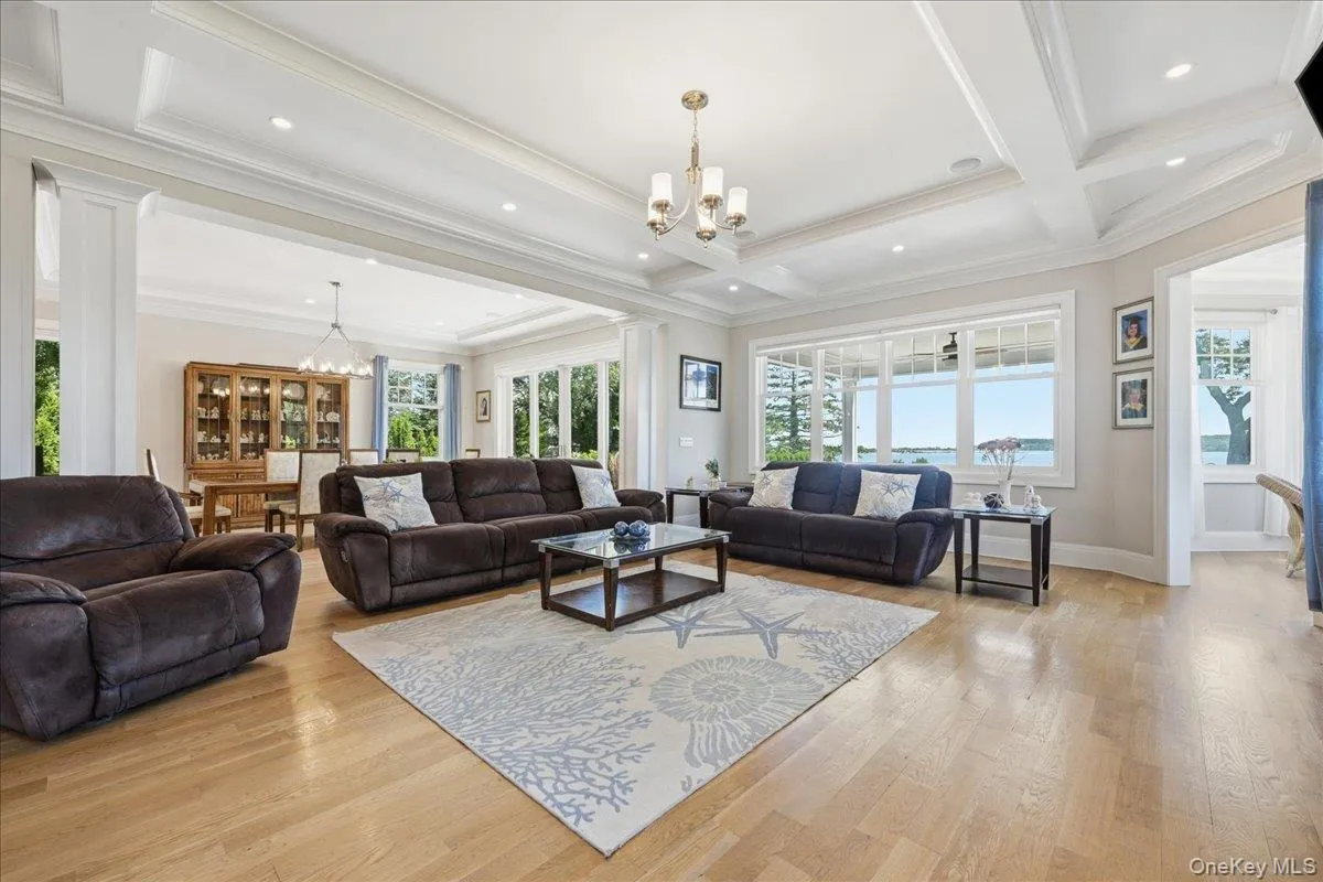 Spacious Den With Coffered Ceilings Spacious Den With Coffered Ceilings