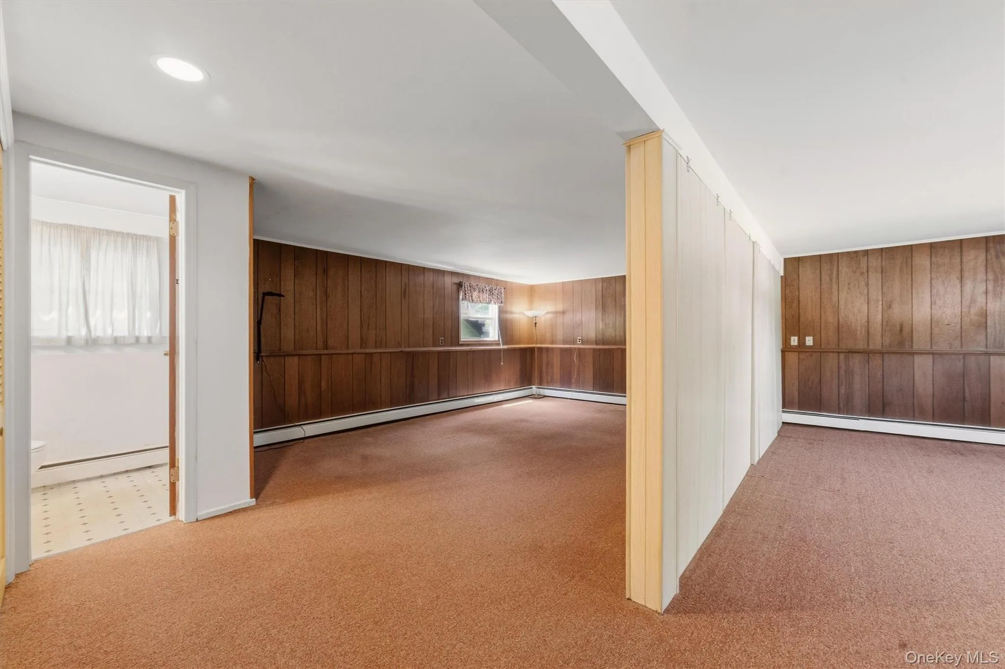One large room in the lower level separated by a removable partition, this is the whole space. One large room in the lower level separated by a removable partition, this is the whole space.