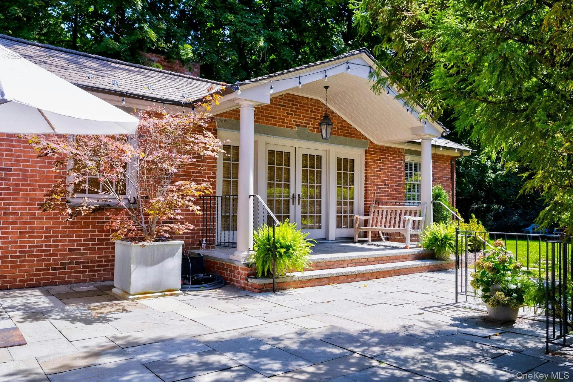 Covered porch with a patio Covered porch with a patio