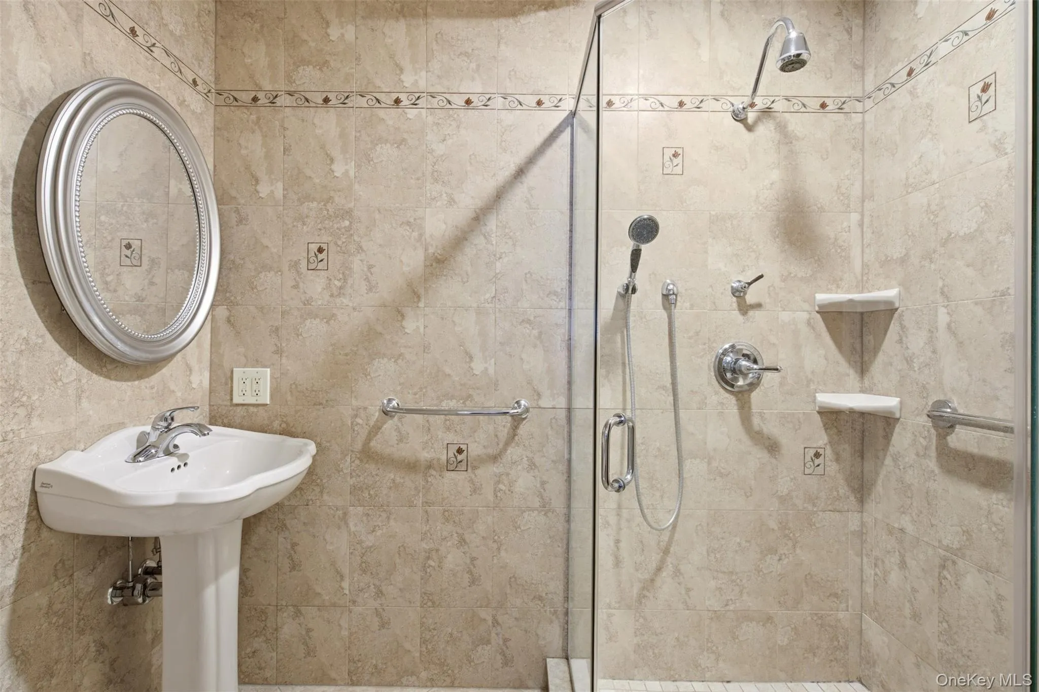 Primary bathroom with walk in shower. Primary bathroom with walk in shower.
