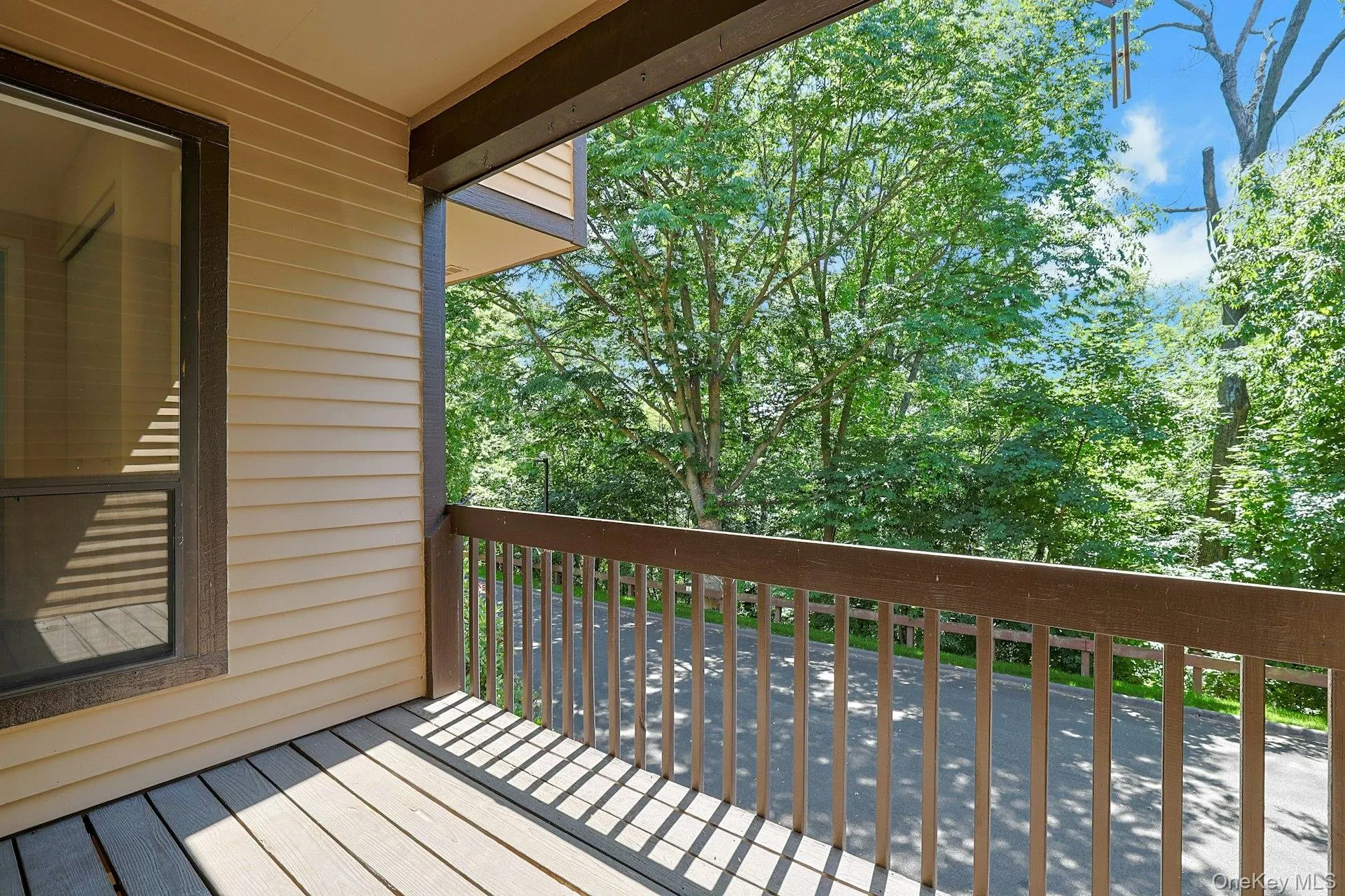 With views out to the trees, the expansive balcony is a perfect spot for relaxing on spring afternoons. With views out to the trees, the expansive balcony is a perfect spot for relaxing on spring afternoons.