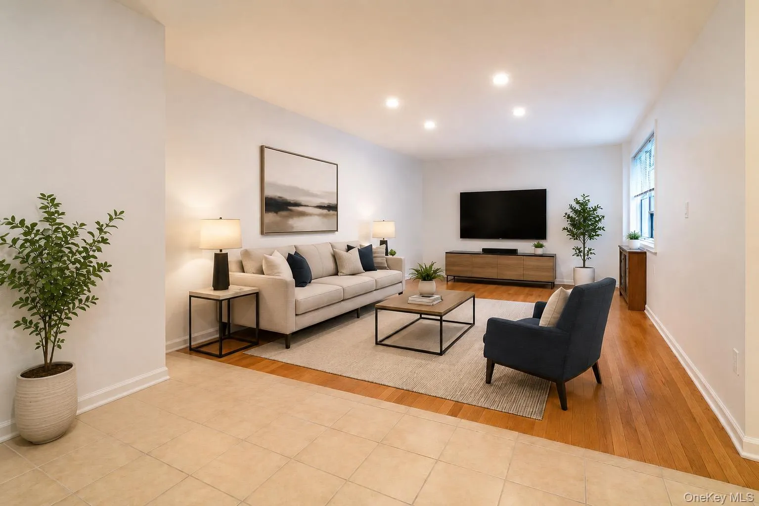 Digitally staged living room. Digitally staged living room.