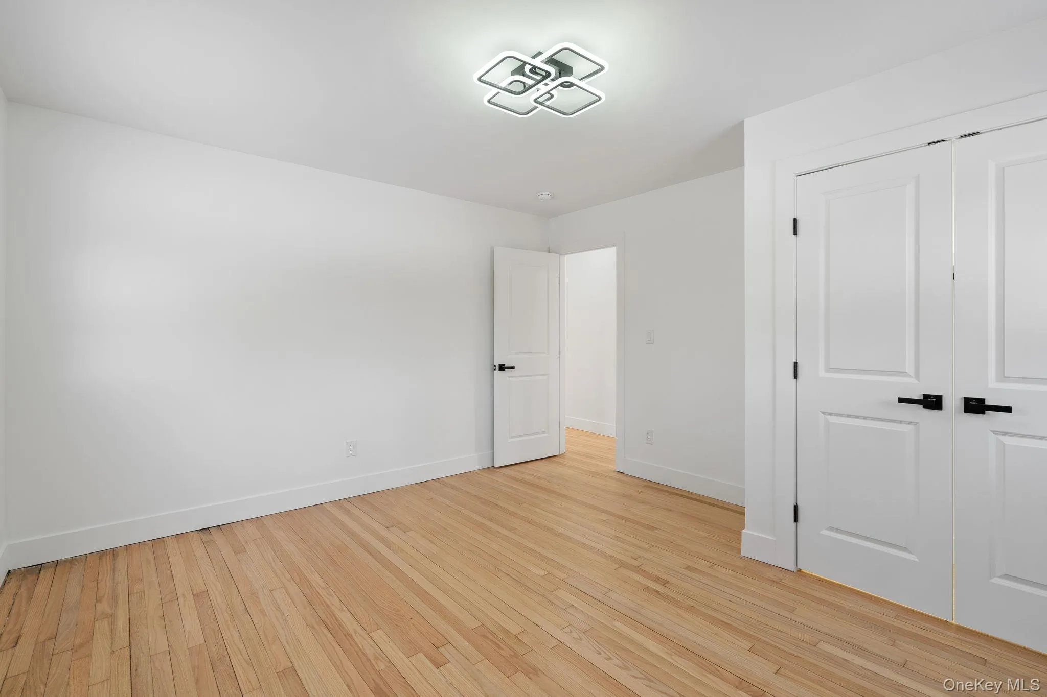 Unfurnished bedroom featuring light wood-style floors and a closet Unfurnished bedroom featuring light wood-style floors and a closet