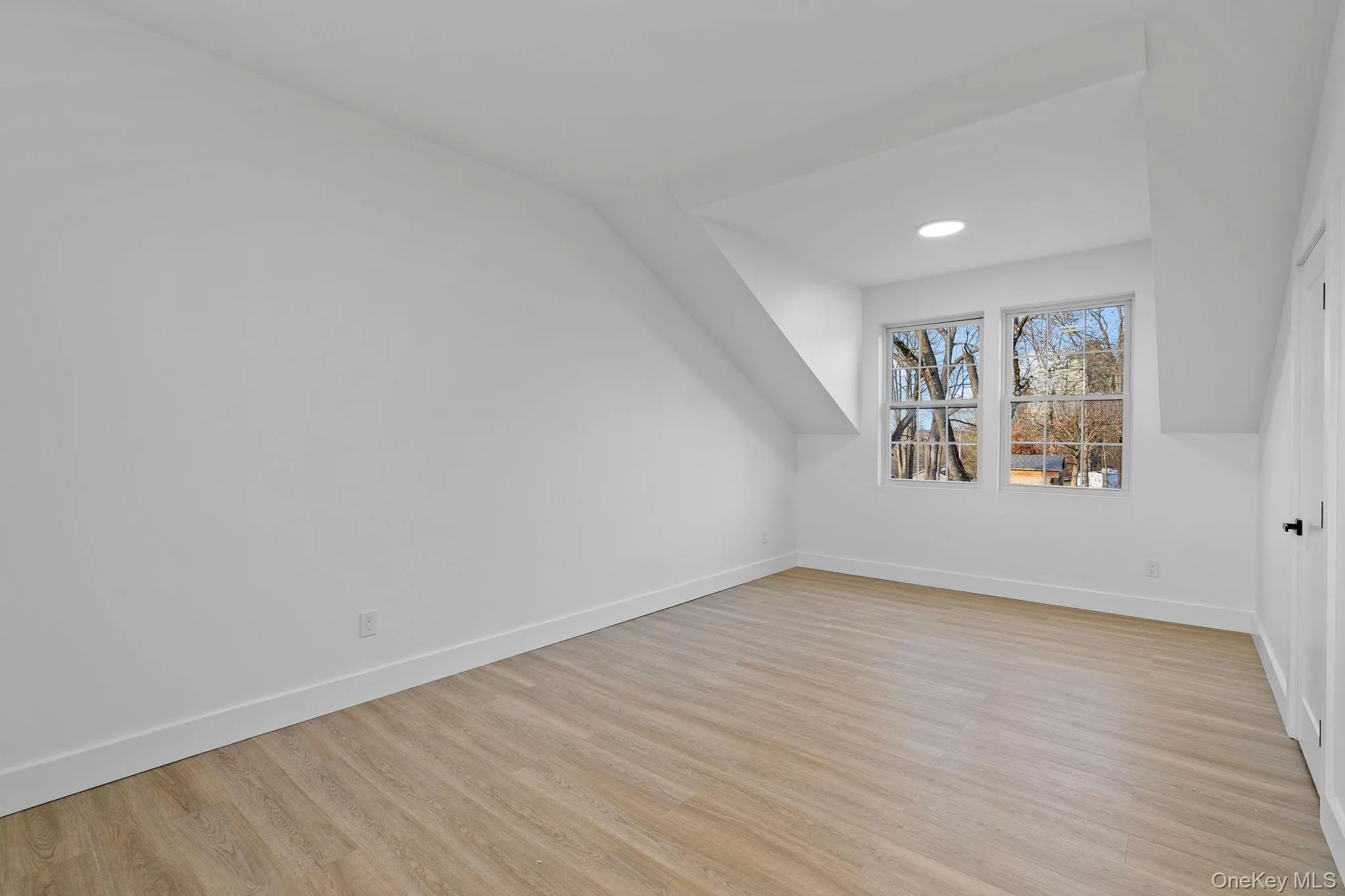 Additional living space featuring light wood-style flooring and recessed lighting Additional living space featuring light wood-style flooring and recessed lighting