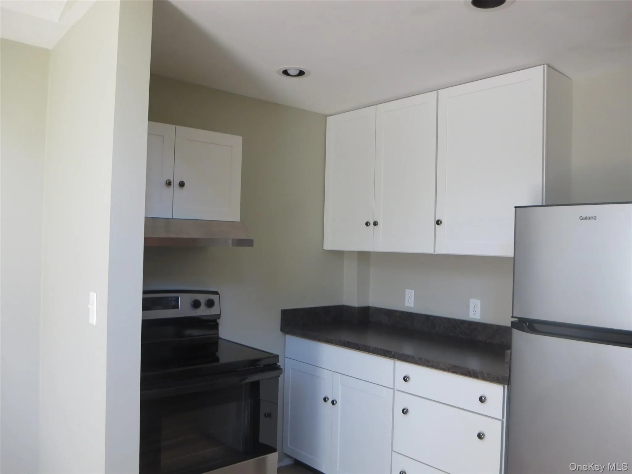 Recessed lighting, 2 yr old S/S appl and white cabinets. Recessed lighting, 2 yr old S/S appl and white cabinets.