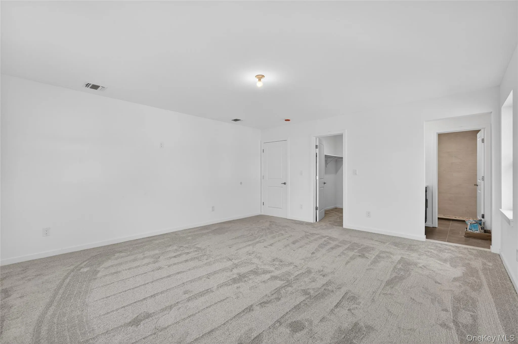 Spacious, beautiful primary bedroom. With the visual into the primary bathroom. And a visual into the walk in closet. Spacious, beautiful primary bedroom. With the visual into the primary bathroom. And a visual into the walk in closet.