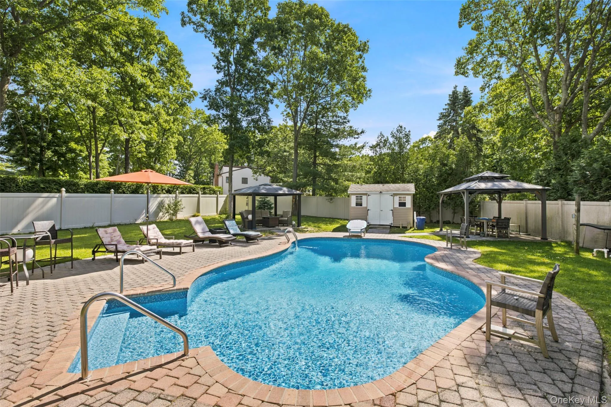 with 2 gazebos and pool house with 2 gazebos and pool house
