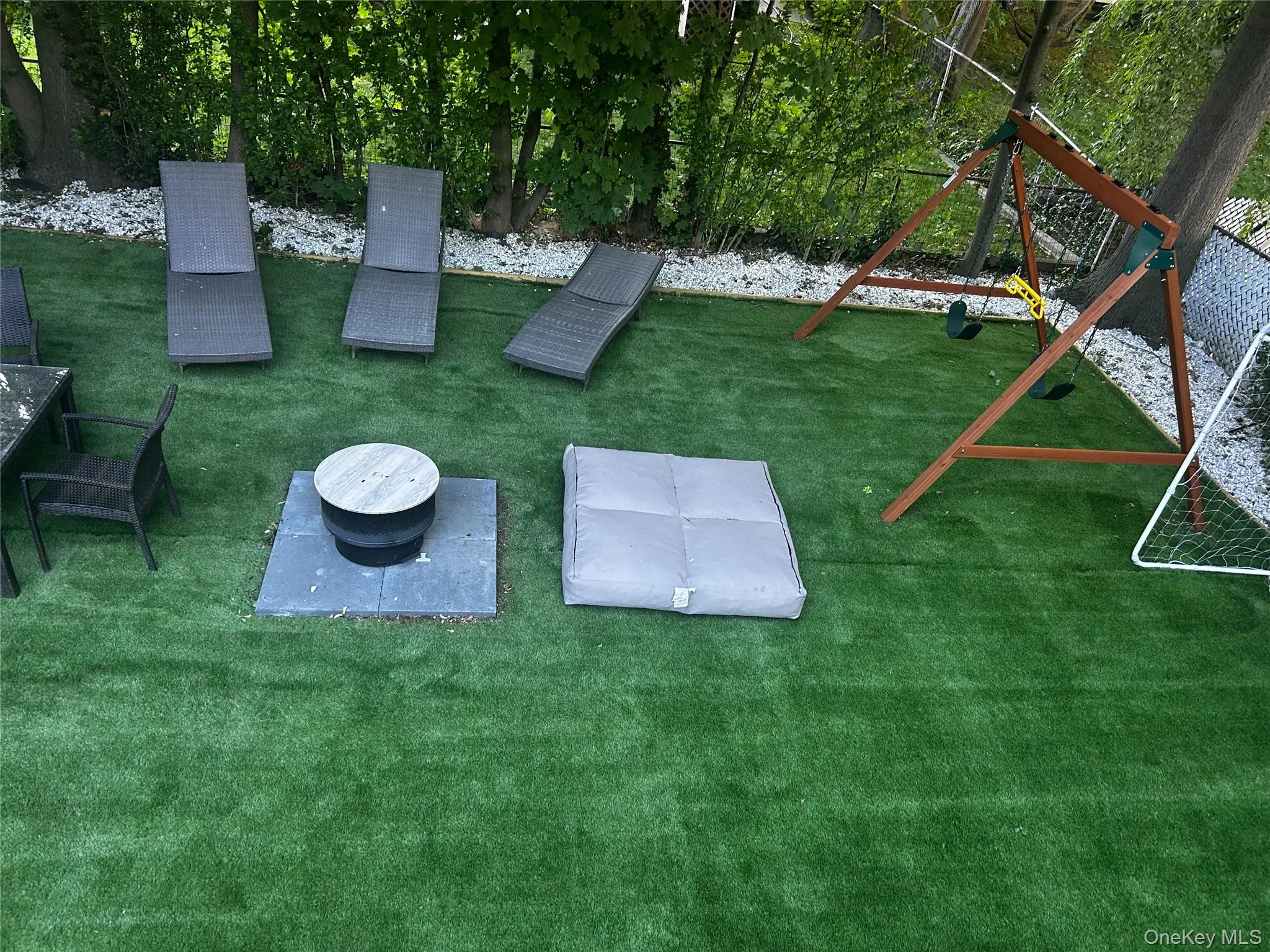 Maintenance free turf backyard Maintenance free turf backyard