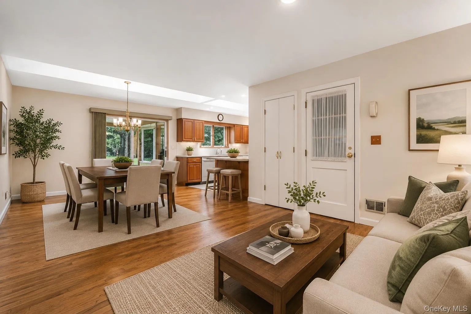 Virtually staged dining area from the view of additional sitting area Virtually staged dining area from the view of additional sitting area