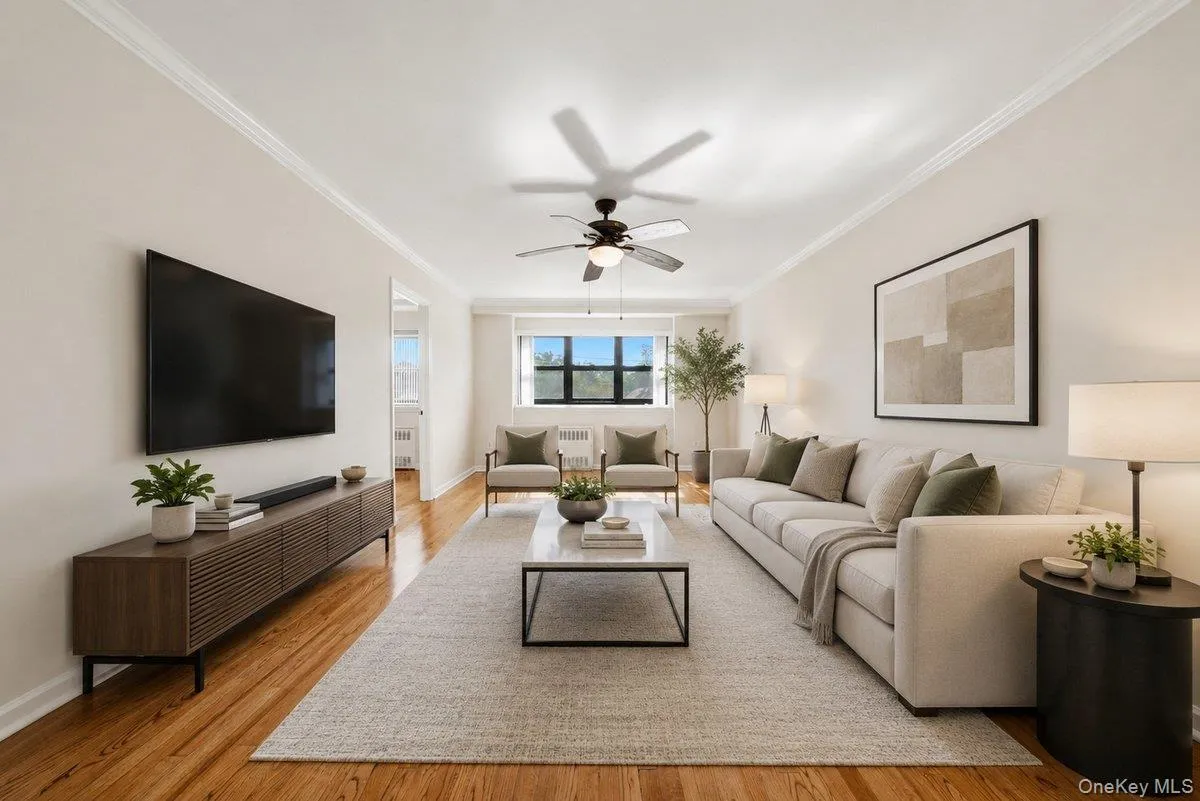 Digital rendering of the Living room furnished Digital rendering of the Living room furnished
