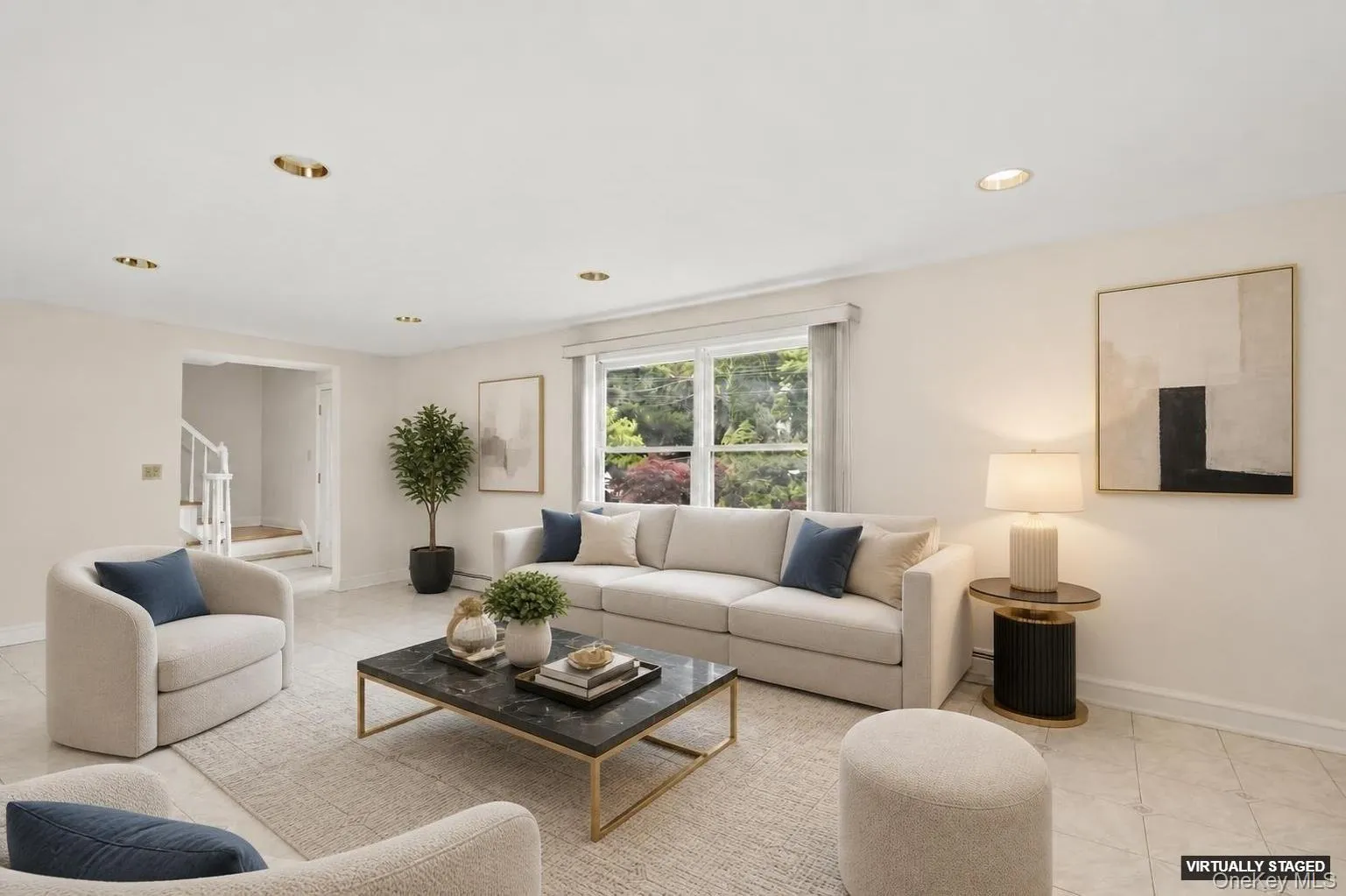 Virtually staged living room Virtually staged living room