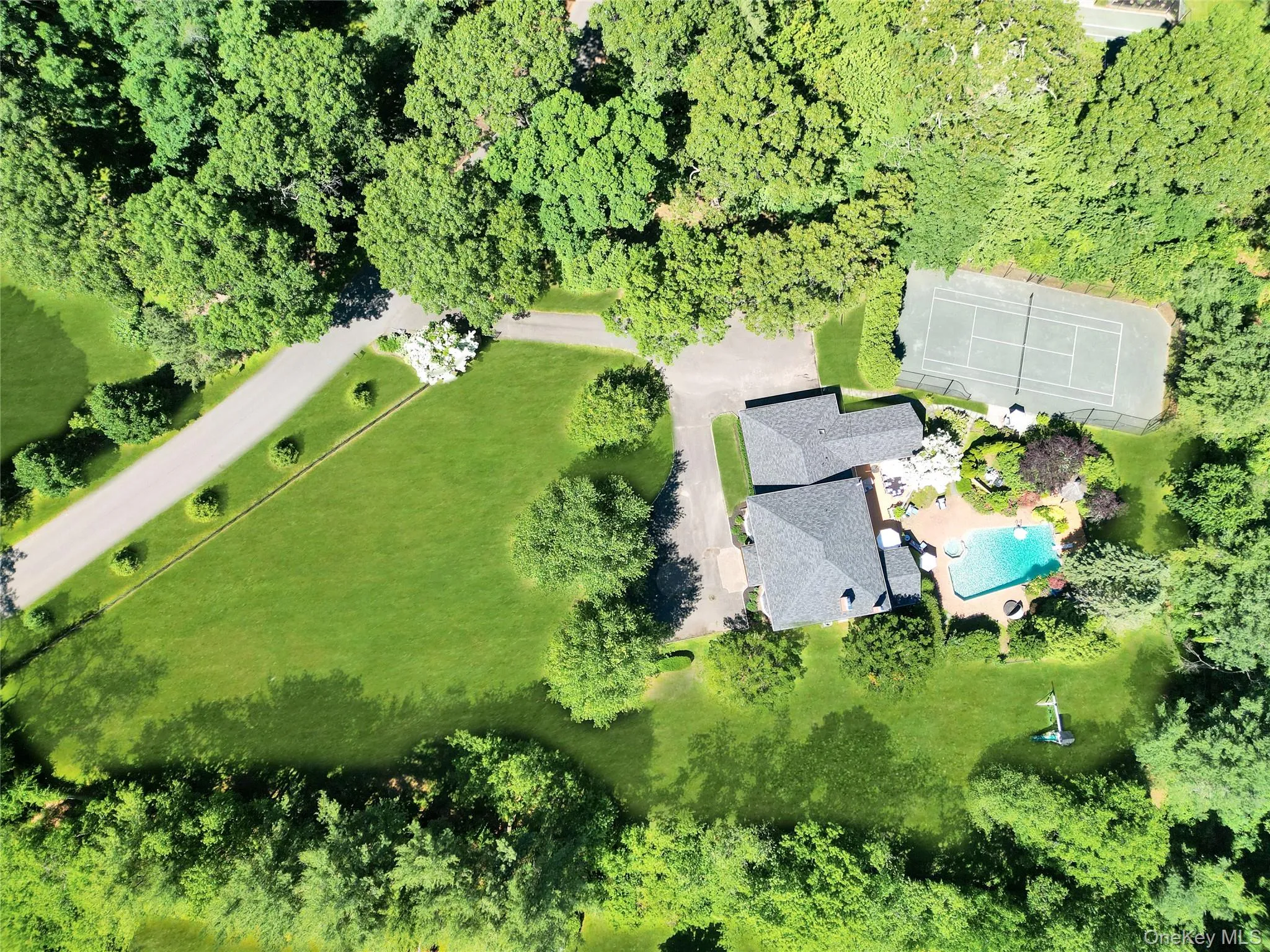 Aerial view of a pool Aerial view of a pool