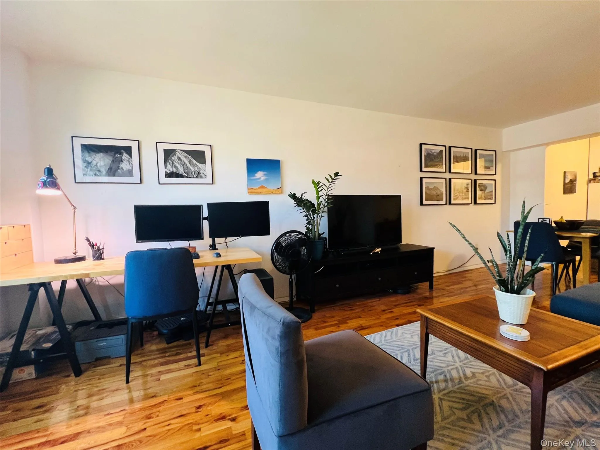 Office in the living room. Office in the living room.