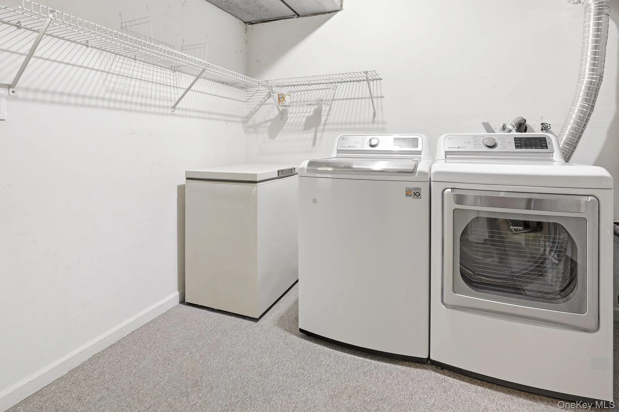 The large laundry room on the lower level has LG washer and dryer plus a freezer included in the sale, and offers nice space for storage The large laundry room on the lower level has LG washer and dryer plus a freezer included in the sale, and offers nice space for storage