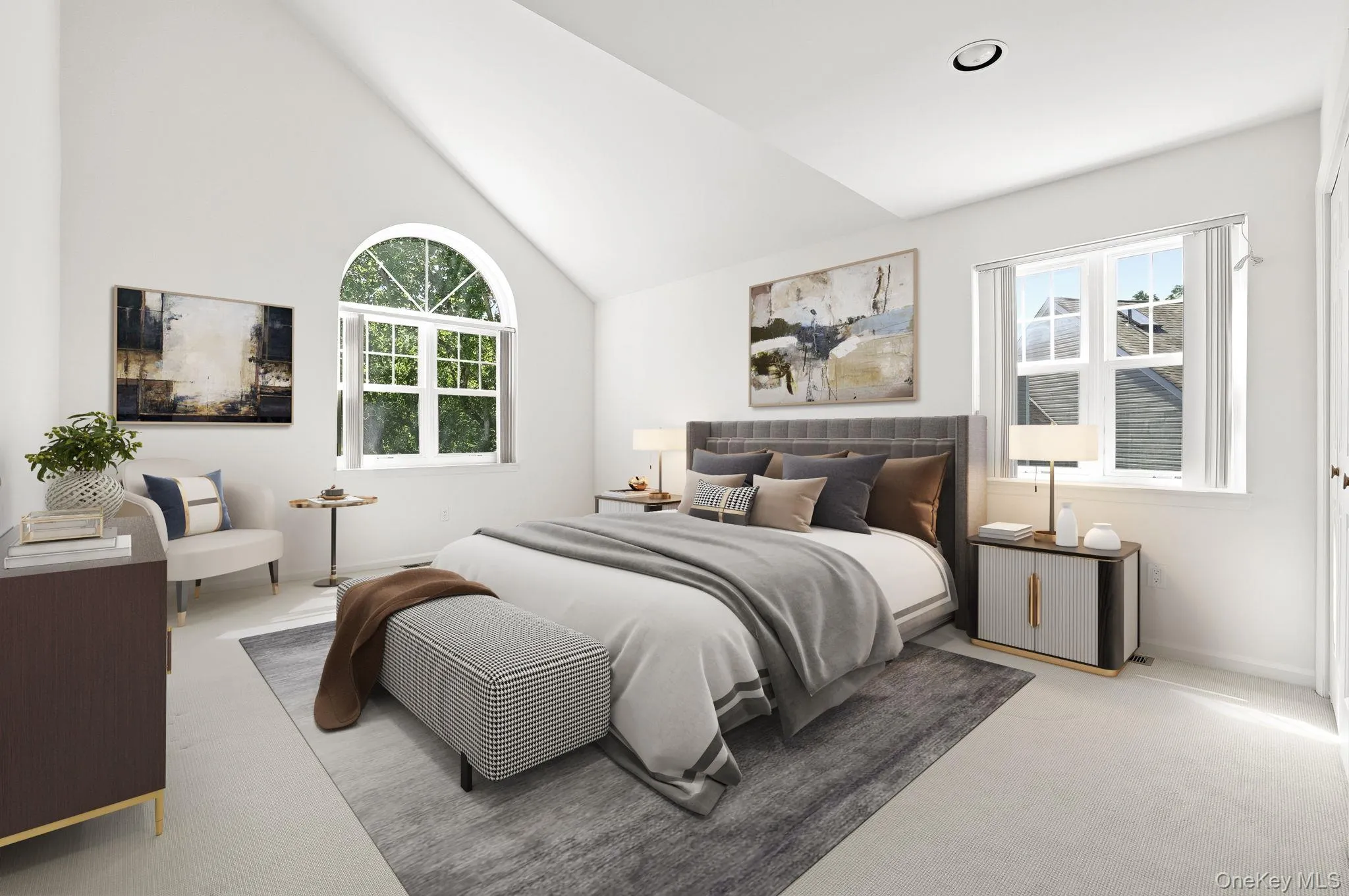 Primary bedroom, virtually staged Primary bedroom, virtually staged