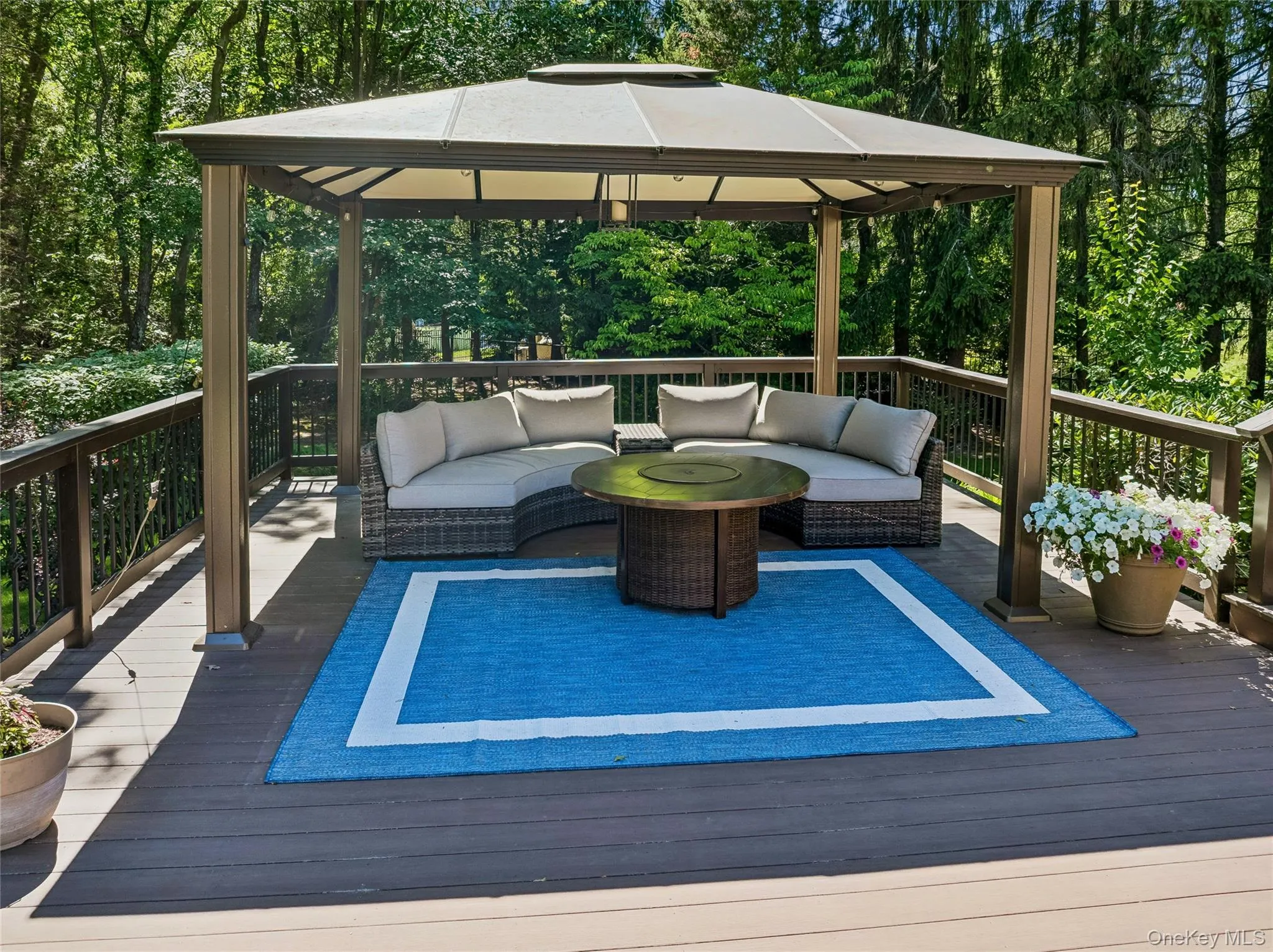 Pergola On Deck Overlooking Tranquil Backyard Pergola On Deck Overlooking Tranquil Backyard