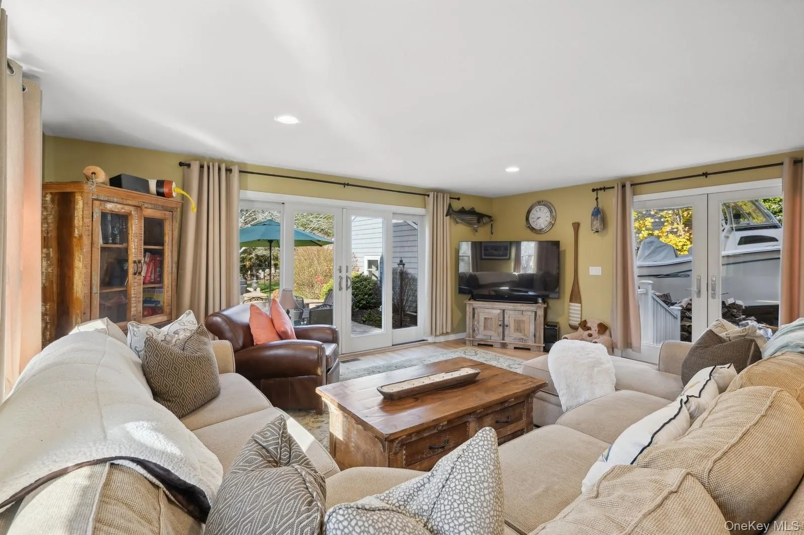 Living room with french doors Living room with french doors