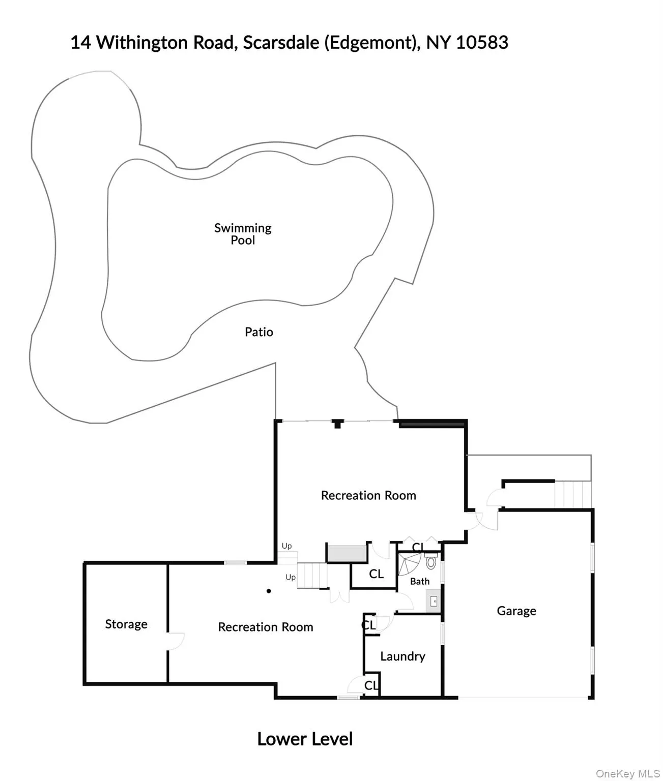 Lower level floor plan. Lower level floor plan.