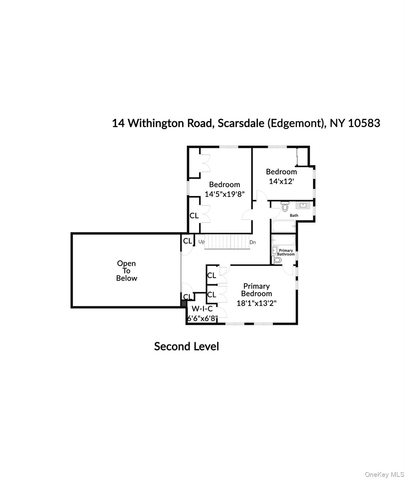 Second level floor plan. Second level floor plan.