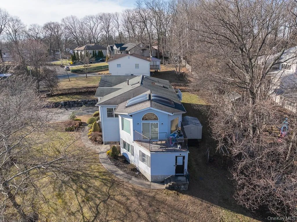 Aerial perspective of suburban area Aerial perspective of suburban area