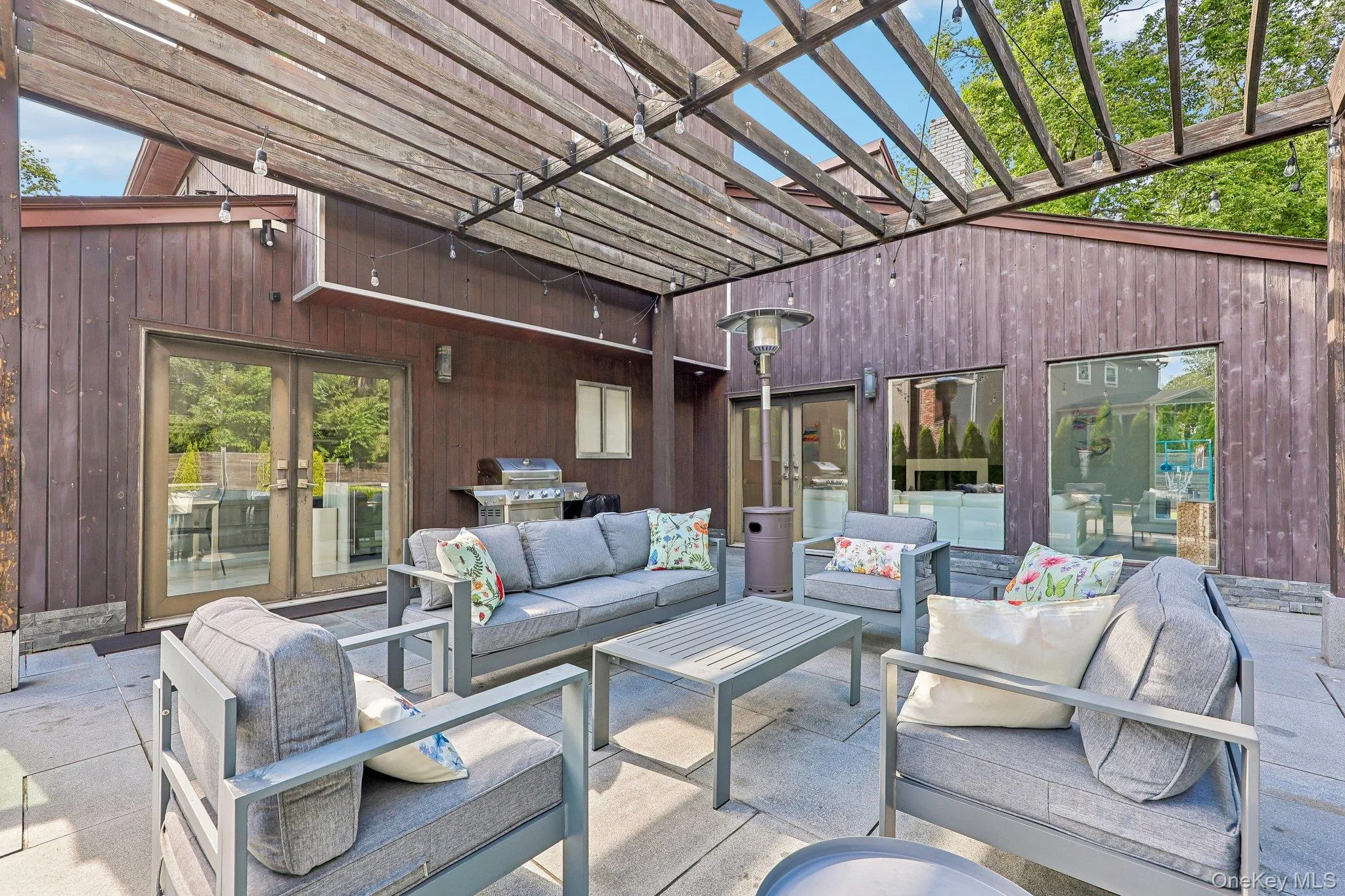 Granite patio with pergola Granite patio with pergola