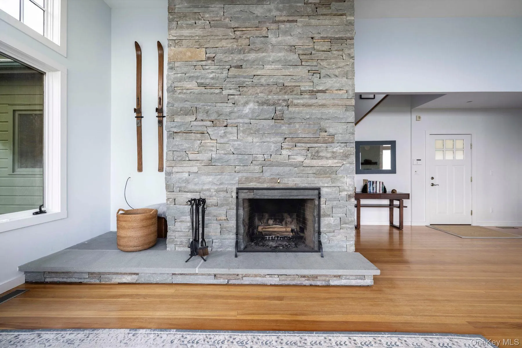 Floor to ceiling bluestone fireplace Floor to ceiling bluestone fireplace