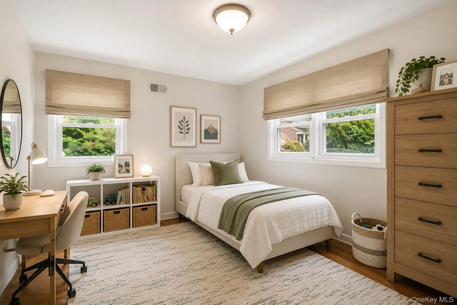Hardwood flooring complemented by light wall tones Hardwood flooring complemented by light wall tones