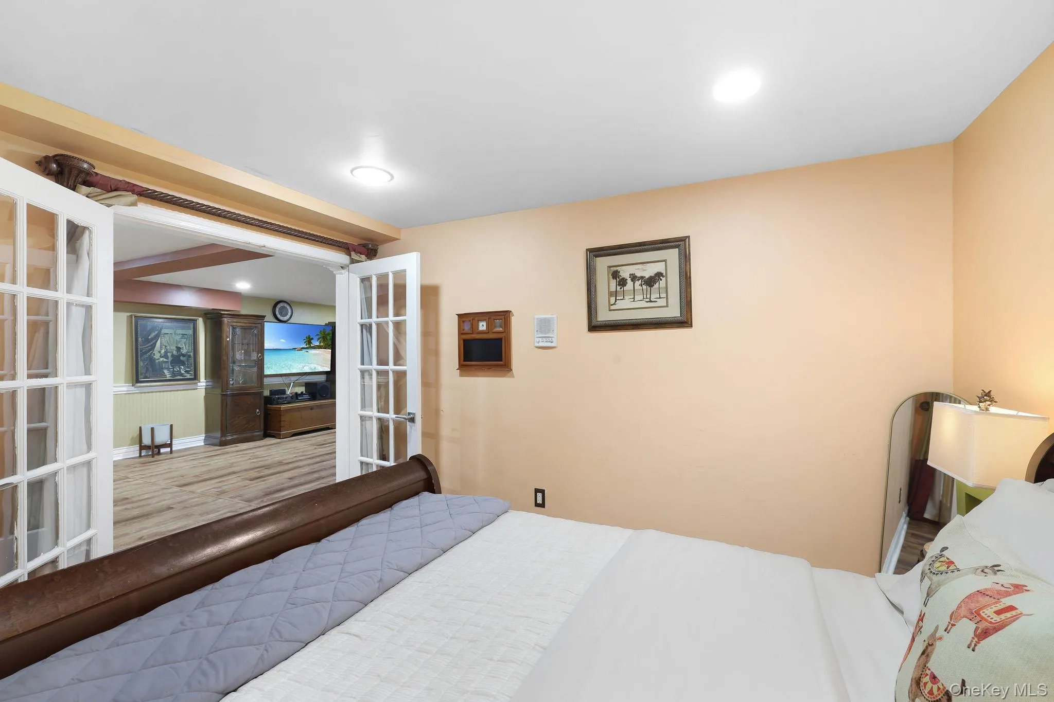 Hobby/Bonus RoomInterior room with recessed lighting and warm-toned walls and French doors Hobby/Bonus RoomInterior room with recessed lighting and warm-toned walls and French doors