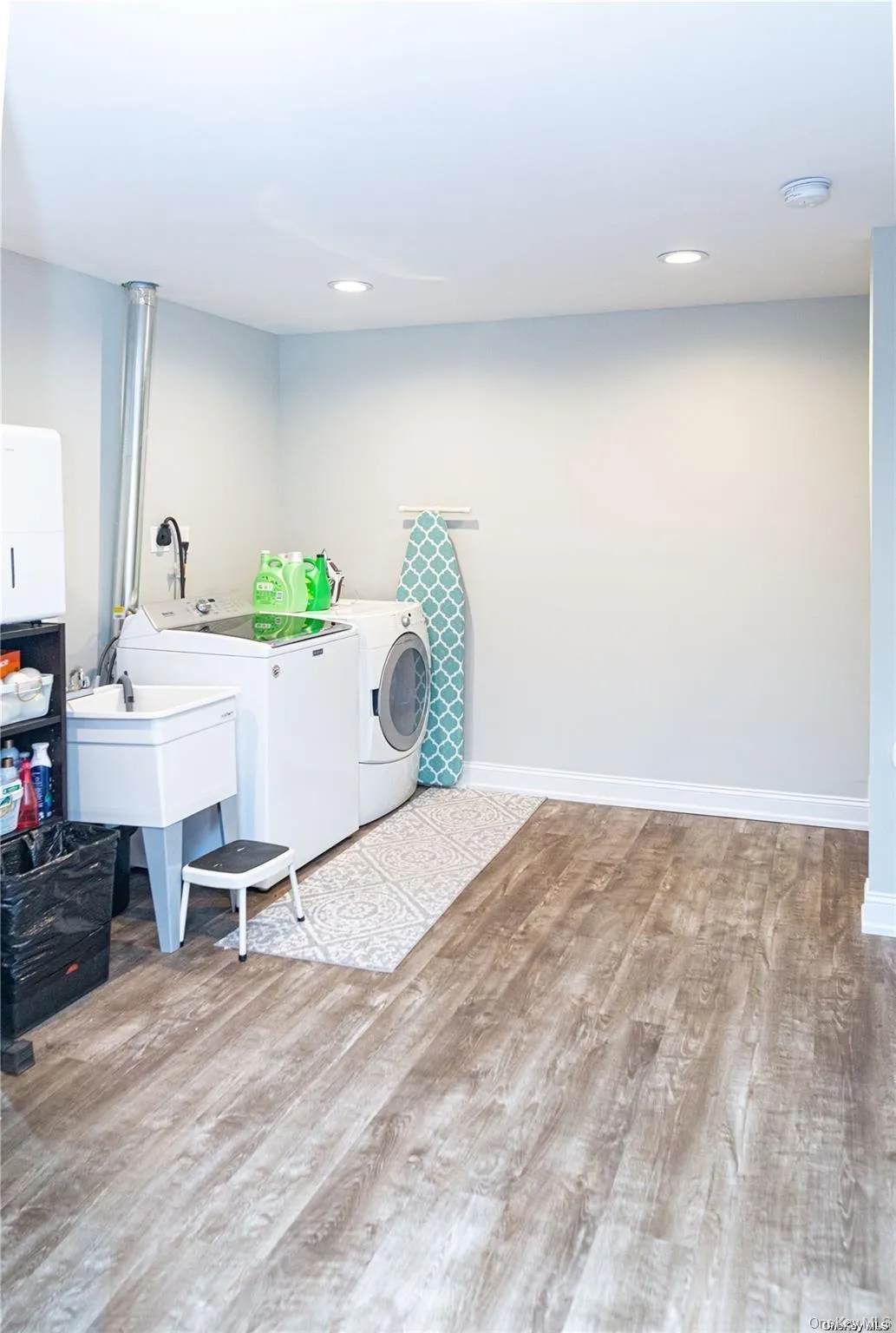 Laundry space near basement bath Laundry space near basement bath