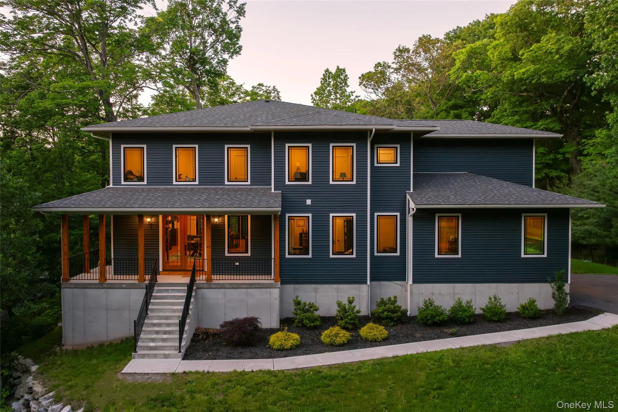 Front facade at dusk Front facade at dusk
