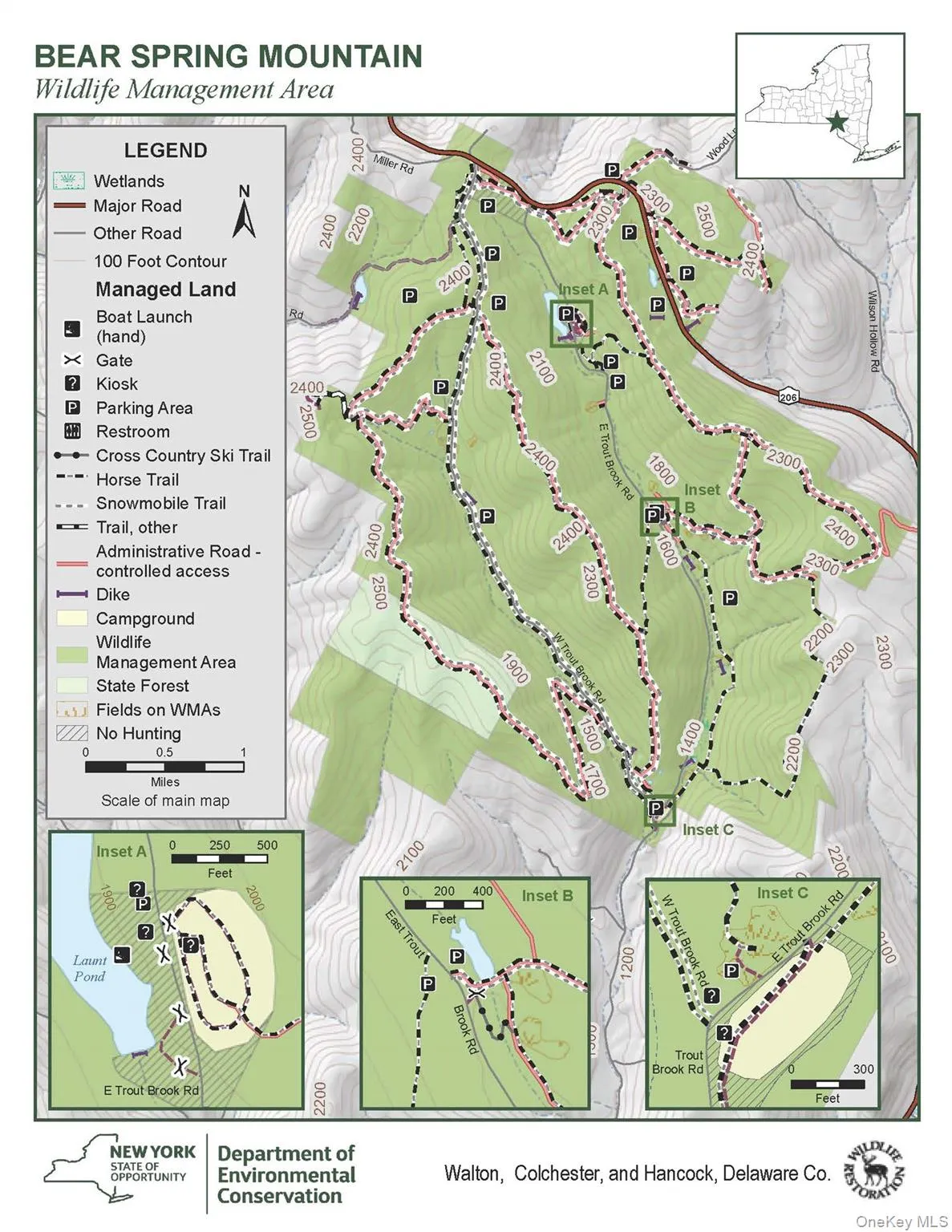 Map of Bear Spring Mountain 7,000 acre recreation area Map of Bear Spring Mountain 7,000 acre recreation area