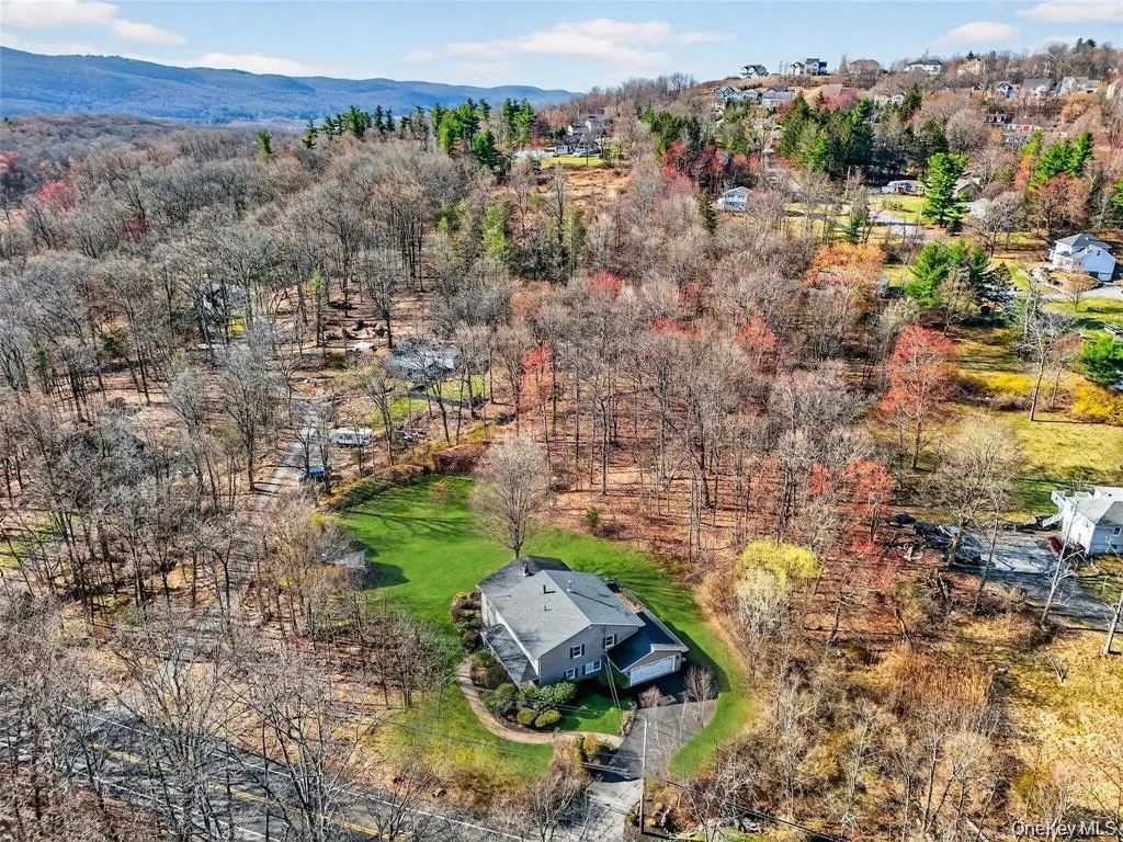 Drone / aerial view of a mountain backdrop Drone / aerial view of a mountain backdrop