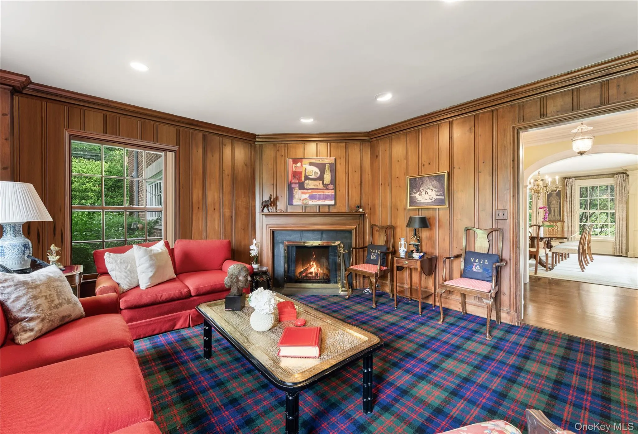 Library with gas fireplace Library with gas fireplace
