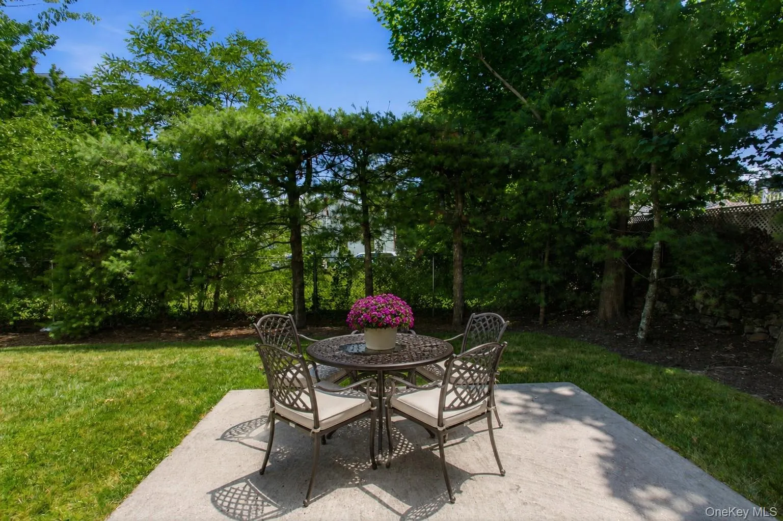 Patio with access to lower level. Virtually staged furniture. Patio with access to lower level. Virtually staged furniture.