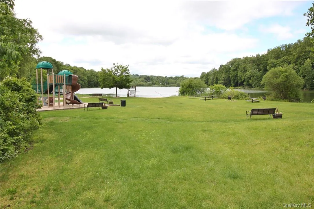 Park area with swings Park area with swings