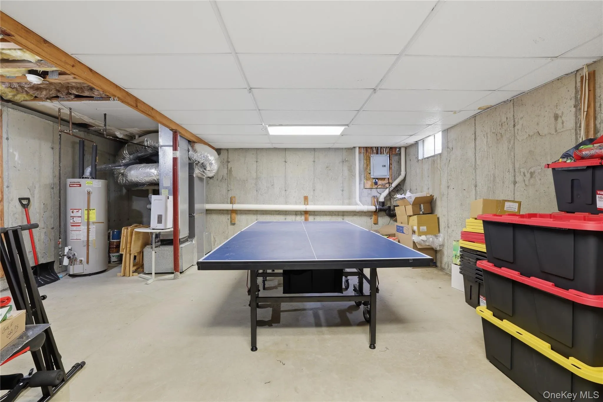Spacious unfinished basement; HVAC system in corner is 5 years old Spacious unfinished basement; HVAC system in corner is 5 years old