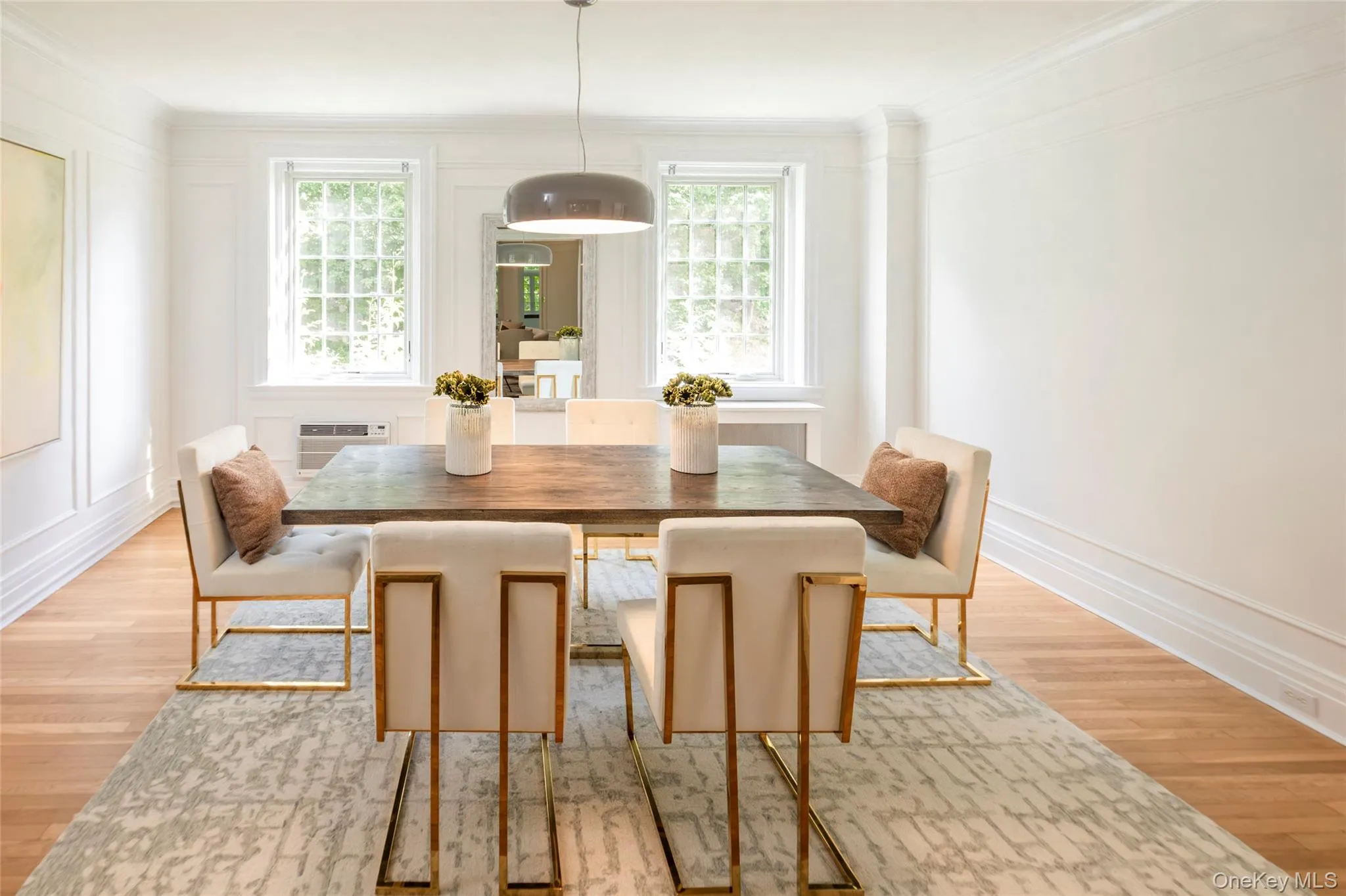 Expansive formal dining room with great east exposures Expansive formal dining room with great east exposures