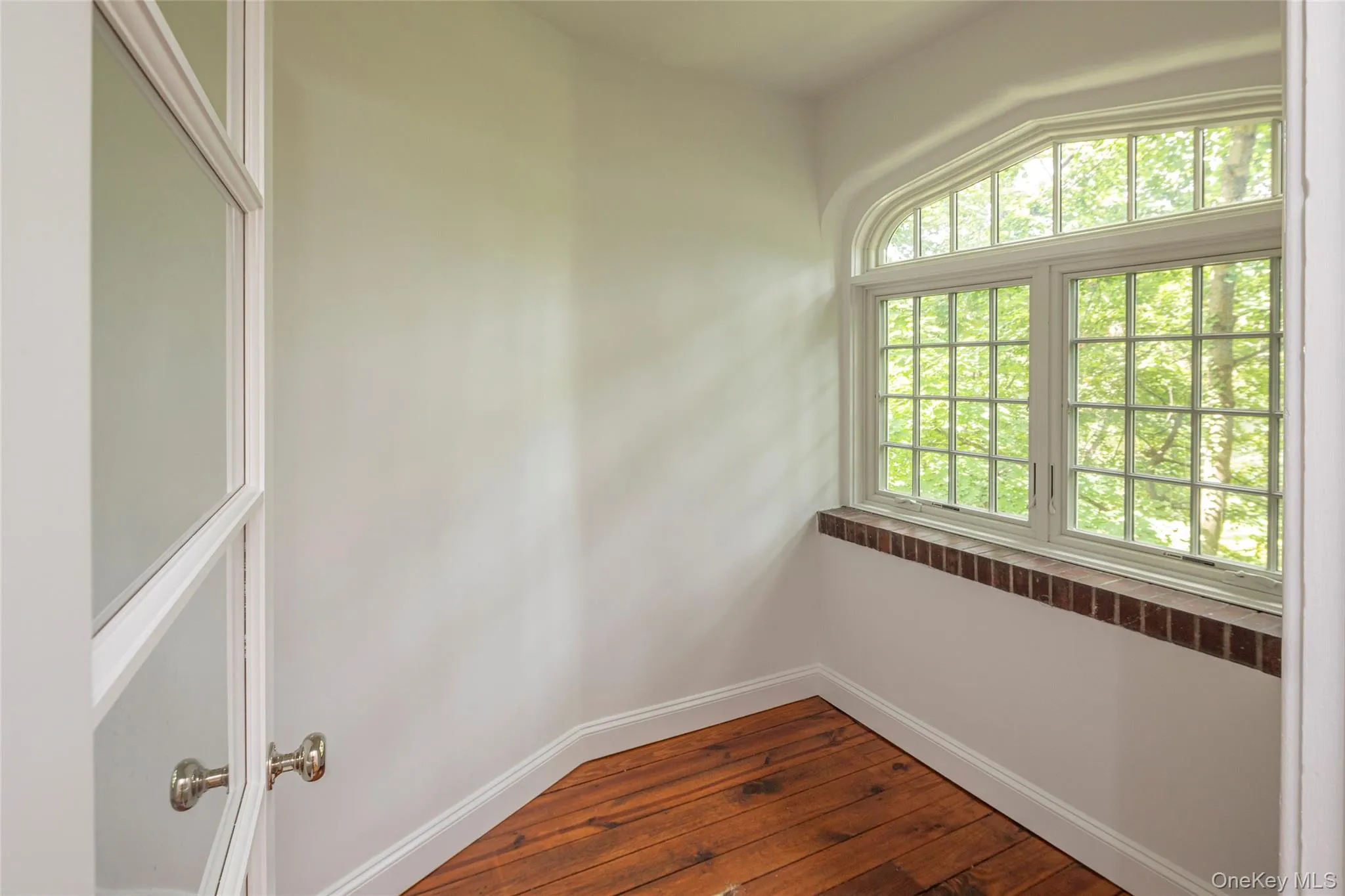 Cozy office off the living room with French door Cozy office off the living room with French door