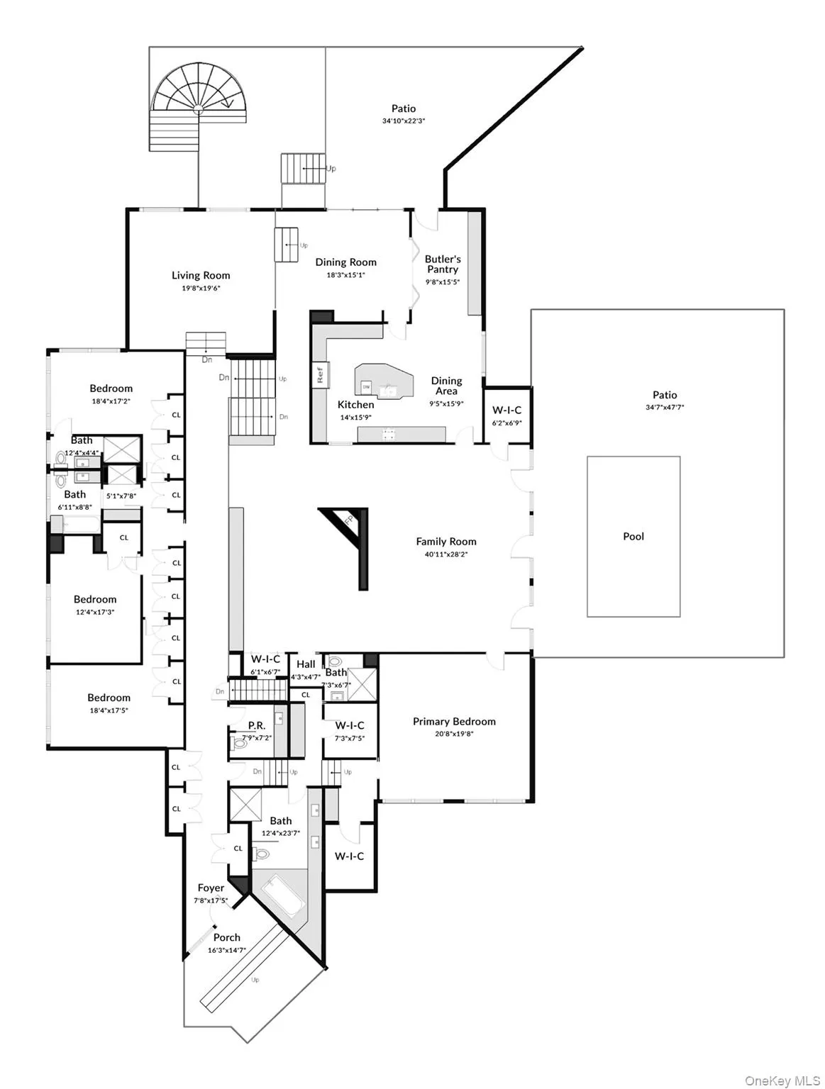 First level floor plan. First level floor plan.