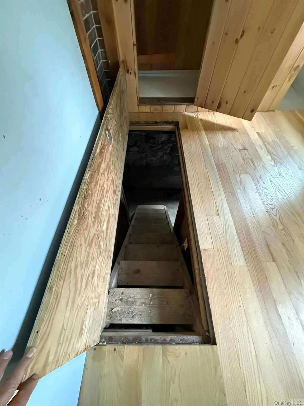 Trap door leading down to the basement Trap door leading down to the basement