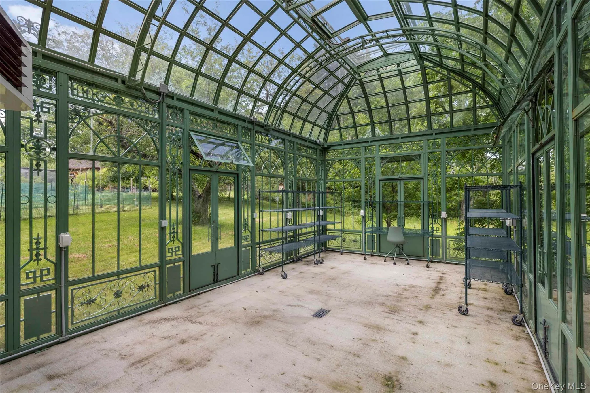 Imported Hartley Botanic greenhouse from England, creating an elegant glass pavilion for year-round growing, entertaining, or quiet retreat Imported Hartley Botanic greenhouse from England, creating an elegant glass pavilion for year-round growing, entertaining, or quiet retreat