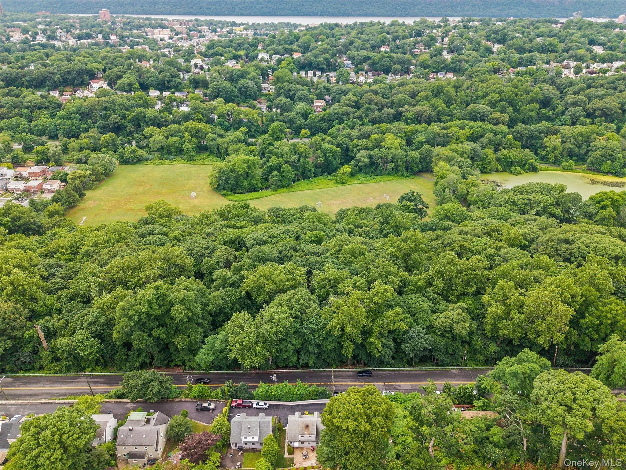 Drone shot of 162 Midland Avenue and Park Views. Drone shot of 162 Midland Avenue and Park Views.