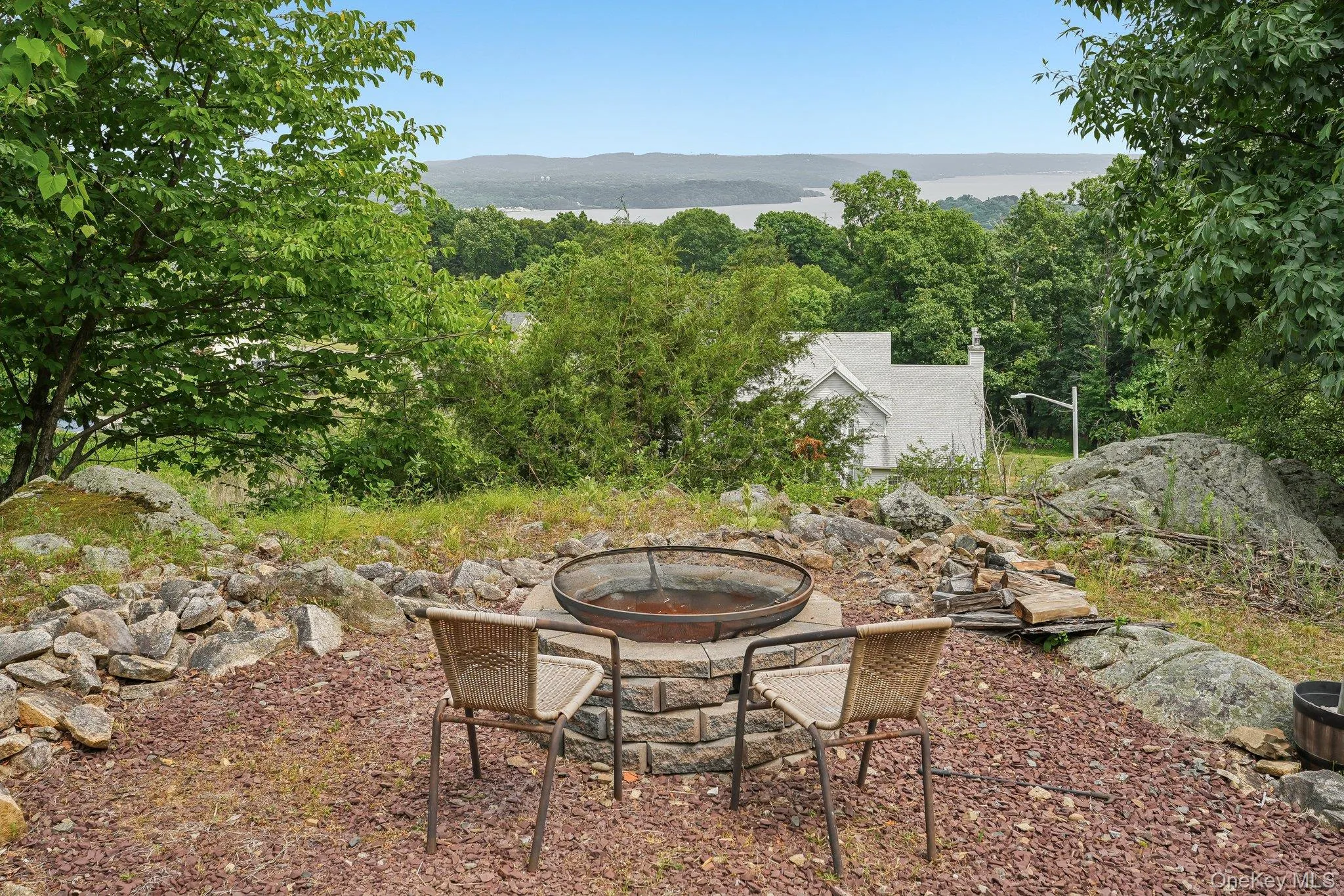 Firepit with beautiful views of the Hudson River Firepit with beautiful views of the Hudson River