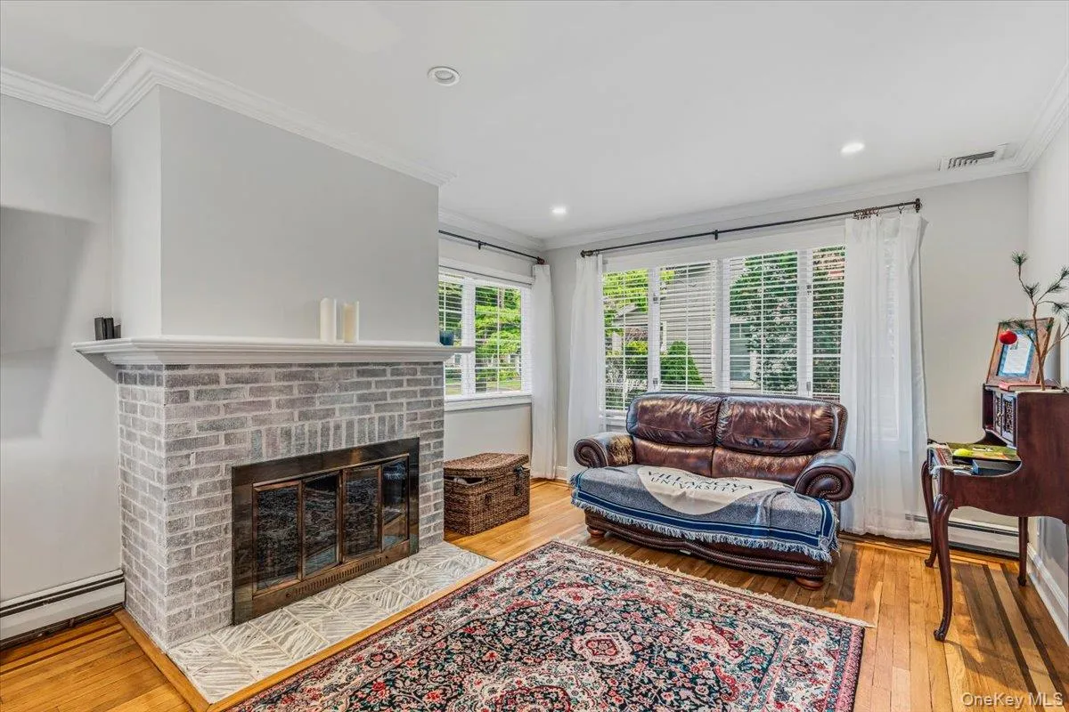 Living Room with wood burning fireplace Living Room with wood burning fireplace